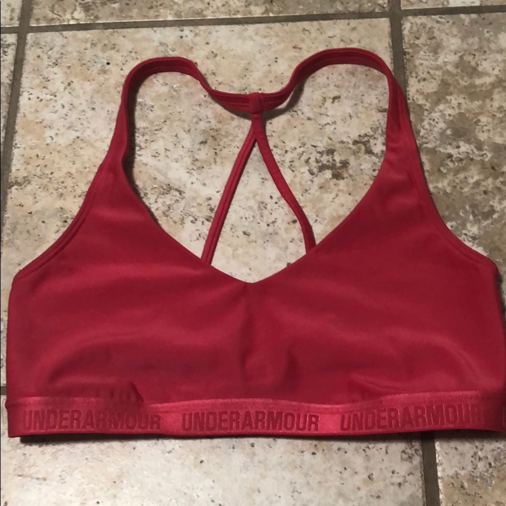 Under Armour Coral Pink Sports Bra M medium